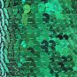 Emerald Green Sequin Trim 6mm 1/4" wide stitched, strung by the yard 15'