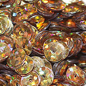 8mm Cup SEQUIN FACET PAILLETTE~ GOLD Multi Laser Hologram Metallic ~ Made in USA
