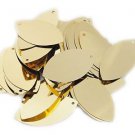 Gold Shiny Metallic Navette Leaf 1.5" Couture Sequin Paillettes. Made in USA