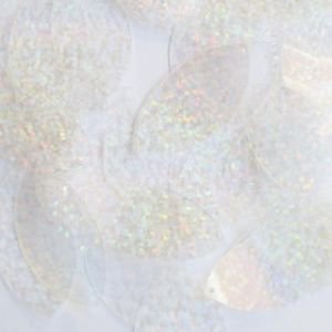 Crystal Hologram Multi Reflective Navette Leaf Sequin 1.5 inch Couture Paillette