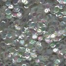 6mm Cup Sequins Gray Silver Hue Crystal Rainbow Iris Iridescent. Made in USA