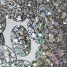 Silver Stardust Reflective Metallic Sequins Oval 2" Large Couture Paillettes