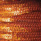 Sequin Stitched Trim 4mm ~ Orange Hologram Multi Reflective Rainbow Metallic