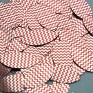 Navette Leaf Sequin 1.5" Red Silver Chevron Zig Zag Pattern Metallic