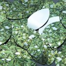 Navette Leaf Sequin 1.5" Mistletoe Green White Leaves and Bud Metallic