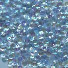 4mm Cup SEQUIN FACET PAILLETTES ~ Soft Pale Blue Crystal Rainbow Iris Iridescent