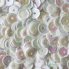 8mm Cup SEQUIN FACET PAILLETTES ~  WHITE RAINBOW IRIS IRIDESCENT~ Made in USA