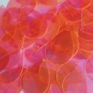 Orange Crystal Rainbow Iridescent Sequins Teardrop 1.5" Large Couture Paillettes