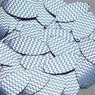 Navette Leaf Sequin 1.5" Blue Silver Chevron Zig Zag Pattern Metallic