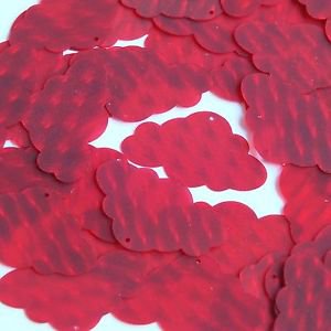 3D Red Sky Cloud Sequin 1.5 inch Dimensional Reflector Paillettes Made in USA