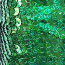 Sequin Trim Green Hologram Reflective 8mm flat strung by the yard. Made in USA.