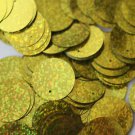 20mm ROUND SEQUIN PAILLETTES ~ YELLOW MULTI  HOLOGRAM ~ Flat Disc Made in USA