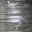 Sequin Stitched Trim 4mm ~ Semi Matte Silver See-Thru ~ Made in USA