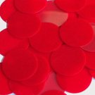 Red Sequins Round Velvet Velour Flocked Fuzzy 1.5 inch Large Couture Paillettes