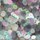 6mm Flat SEQUIN PAILLETTES ~ GRAY SILVER RAINBOW Semi FROST ~ Made in USA