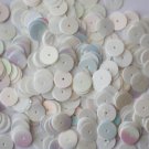 10mm Flat SEQUIN PAILLETTES ~ AURORA PEARL WHITE Iridescent ~ Made in USA.