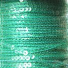 Sequin Stitched Trim 4mm ~ Fresh Green Transparent See-Thru  ~ Made in USA