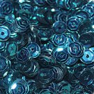 5mm Cup SEQUIN FACET PAILLETTES ~ TURQUOISE TEAL BLUE Metallic ~ Made in USA