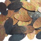 Sequin Bronze Gold Iris Brown Oval 1.5" Tooled Leather Effect Couture Paillette