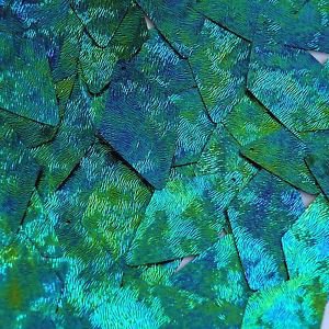 Blue Green Sequin Long Diamond Van Gogh Starry Night 1.75 inch Couture Paillette
