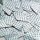 Long Diamond Sequin 1.75" Black Polka Dot on Silver Metallic