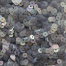 4mm Flat SEQUIN PAILLETTES ~ SILVER GRAY SMOKE FROST Rainbow Iris ~ Made in USA.