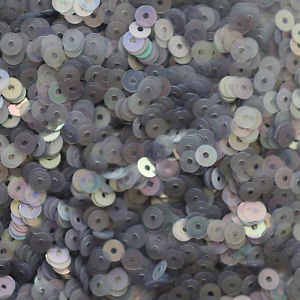 4mm Flat SEQUIN PAILLETTES ~ SILVER GRAY SMOKE FROST Rainbow Iris ~ Made in USA.