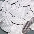 Oval Sequin 1.5" Pink Silver Chevron Zig Zag Pattern Metallic