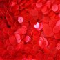 8mm Flat SEQUIN PAILLETTES ~ RED FLUORESCENT Transparent See-Thru ~ Made in USA.