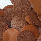 30mm ROUND SEQUIN PAILLETTES ~ SADDLE BROWN LEATHER Effect Disc ~  Made in USA