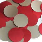 Round Sequin 1.5" Red Gold Matte Silk Frost Matte Silk Frost