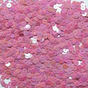 6mm Flat Loose Sequin Paillette Orchid Pink Opaque Rainbow Iris Made in USA