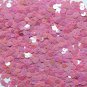 6mm Flat Loose Sequin Paillette Orchid Pink Opaque Rainbow Iris Made in USA