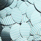 Navette Leaf Sequin 1.5" Aqua Blue Silver Chevron Zig Zag Pattern Metallic