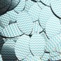 Navette Leaf Sequin 1.5" Aqua Blue Silver Chevron Zig Zag Pattern Metallic