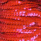 Hot Pink Fluorescent Metallic 5mm cup Sequin Trim Stitched Strung by yard 15'