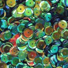 8mm Cup SEQUIN FACET Loose PAILLETTES~ GREEN Jungle Premium Rainbow Metallic