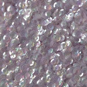 5mm Cup SEQUIN FACET Loose Paillettes ~ Transparent Lilac Lavender Iris Rainbow