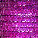 Sequin Trim Fuchsia Pink Hologram 8mm Cup Facet strung by the yard. Made in USA.