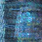 Deep Aqua Rainbow Iris Sequin Trim 6mm 1/4" wide stitched Strung by yard 15'