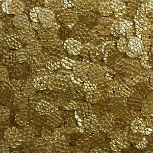 Gold SEQUINS 8mm Flat Loose PAILLETTES ~ Gold Nugget SNAKE SKIN LIZARD effect