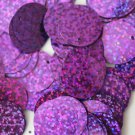 20mm ROUND SEQUIN PAILLETTES ~ VIOLET PURPLE HOLOGRAM ~ Flat Disc Made in USA