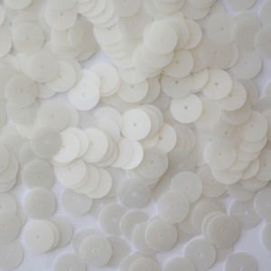 10mm Flat SEQUIN PAILLETTES ~ OYSTER WHITE ~ Round Disc ~ Made in USA.