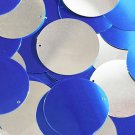 Royalo Blue Silver Sequin Round 1.5 inch Two Sided Large Couture Paillettes