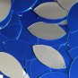 Royal Blue Silver Navette Leaf Sequin Two Sided 1.5 inch Couture Paillettes