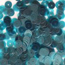 6mm Flat SEQUIN PAILLETTE ~ AQUA TURQUOISE BLUE Transparent  ~ Made in USA