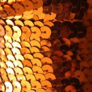 SEQUIN STRING TRIM ~ ORANGE METALLIC ~ 6mm FLAT strung by the yard  Made in USA