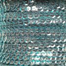 Sequin Trim Bright Blue See Thru 8mm Cup Facet strung by the yard. Made in USA.