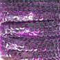 Sequin Trim Violet Purple See Thru 8mm Cup Facet strung by the yard Made in USA