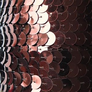 Bronze Brown Metallic Sequin Trim 10mm flat strung by the yard. Made in USA.